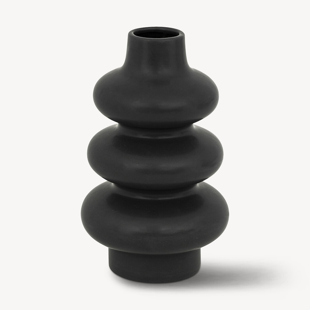 Vaza CLOTHILDE ceramica neagra, inaltime 25 cm