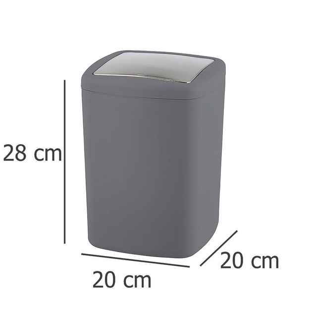 Coș de gunoi BARCELONA, Antracit, 8,5 L, WENKO