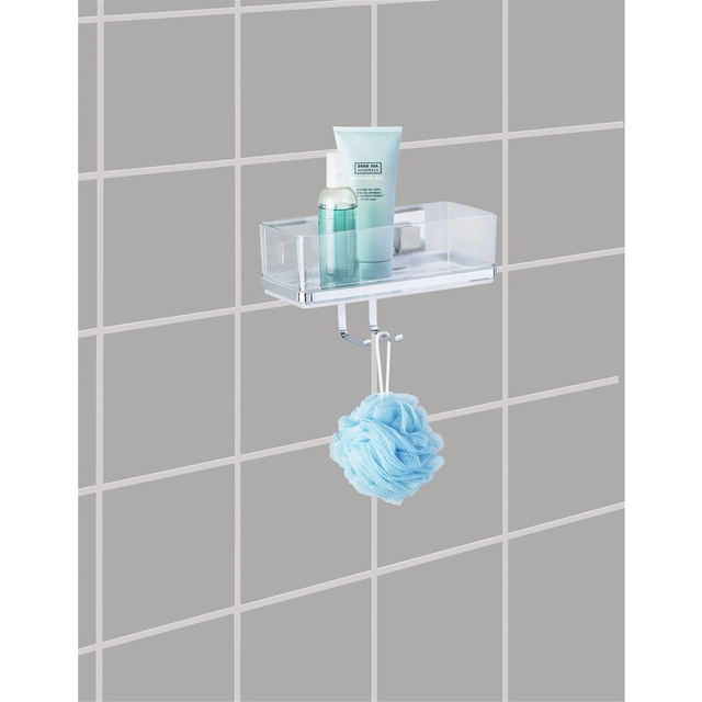 Raft de baie dreptunghiular QUADRO cu cârlig, Vacuum-Loc, pentru duș, WENKO