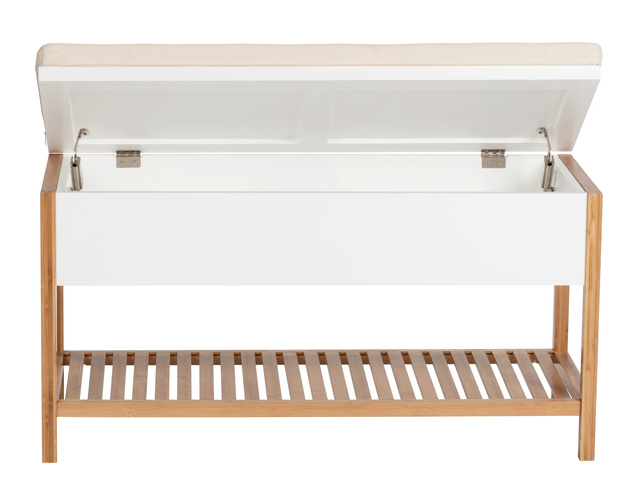 Dulap pentru pantofi cu banca bej FINJA, bambus, Wenko