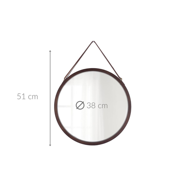 Oglindă de baie cu ramă din bambus LYSA, Ø 38 cm