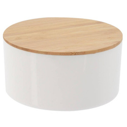 Organizator cosmetic cu oglindă, rotund, Ø 13 cm, alb