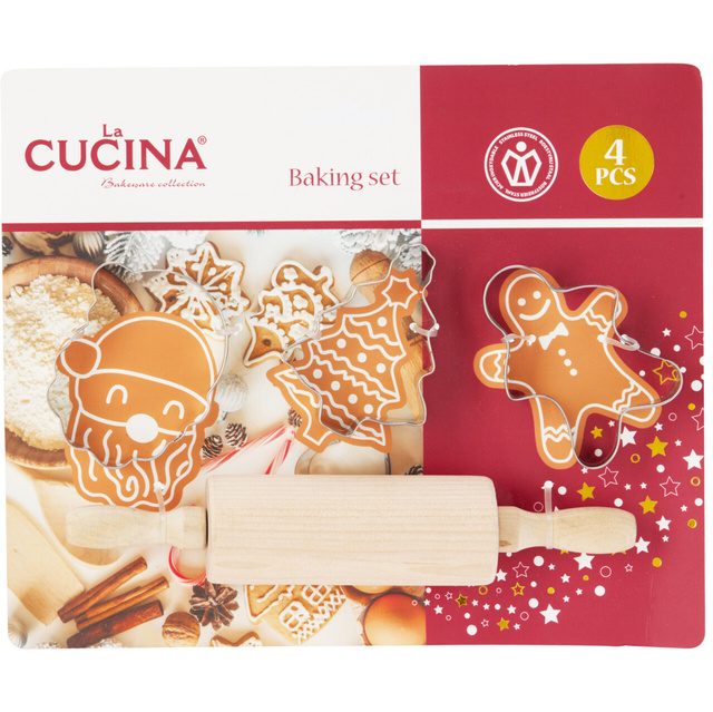 Set de copt pentru copii MIRLI, sucitor din lemn și 3 forme.