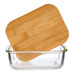 Recipient din sticlă pentru alimente cu capac din bambus etans