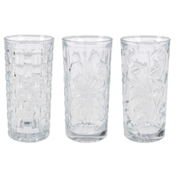 Set 3 pahare cu model, 380 ml