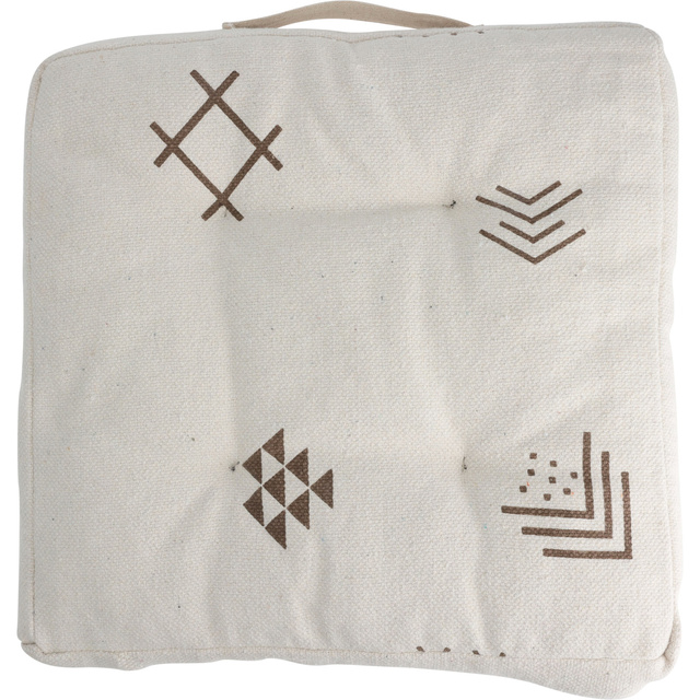 Perna pentru scaun, husa din bumbac, model etnic, 40 x 40 x 6 cm