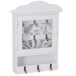 Dulap chei din lemn, cutie depozitare, stil vintage, 6 carlige