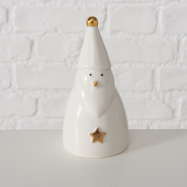 Două figurine din porțelan JELKI, Moș Crăciun albe