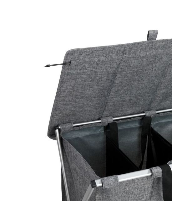 Coș pentru rufe TRIO TOP, gri, 3 compartimente, WENKO