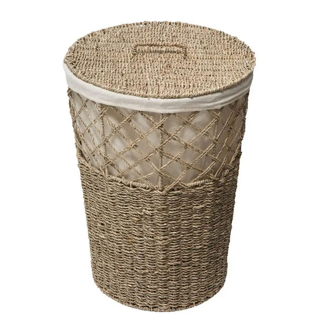 Coș de rufe de iarbă de mare, 38 cm, cartuș de bumbac