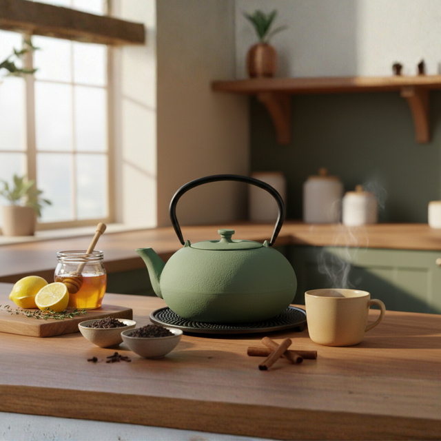 Ceainic din fontă cu infuzor NOMI, 800 ml, turcoaz