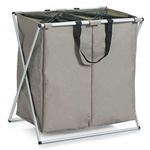 Recipient pentru rufe, 2 compartimente - 128 litri, ZELLER, gri