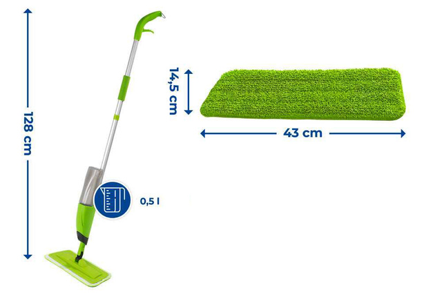 Mop pentru podele și plăci cu pulverizator