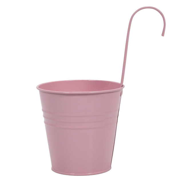 Husa din zinc pentru ghiveci cu carlig, 13 x 13,5 cm