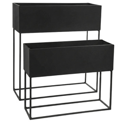 Jardiniere metalice lungi TINO, 2 suporturi