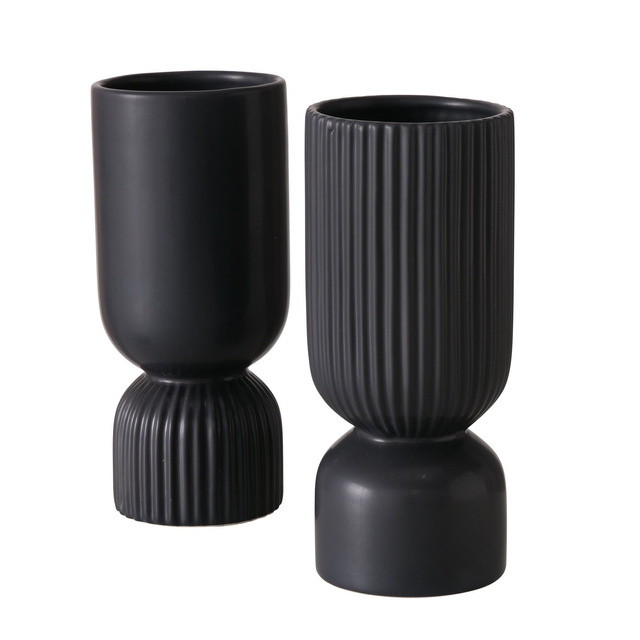 Vaza ceramica Gino, 23 cm, negru