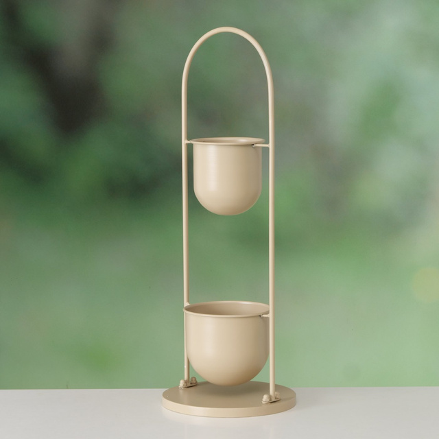 Suport metalic pentru flori CAMILIO, bej, înălțime 75 cm