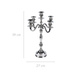 Candelabru argintiu, suport pentru 5 lumânări, 39 cm
