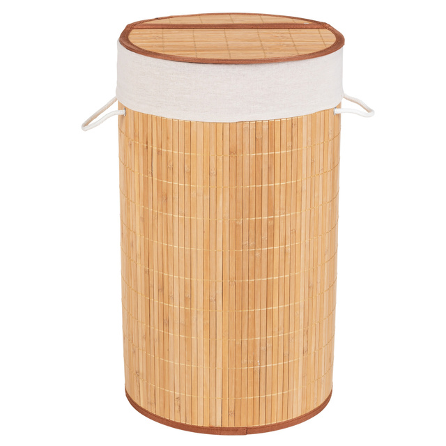 Coș de rufe din bambus, maro deschis, 55 litri, WENKO, bej