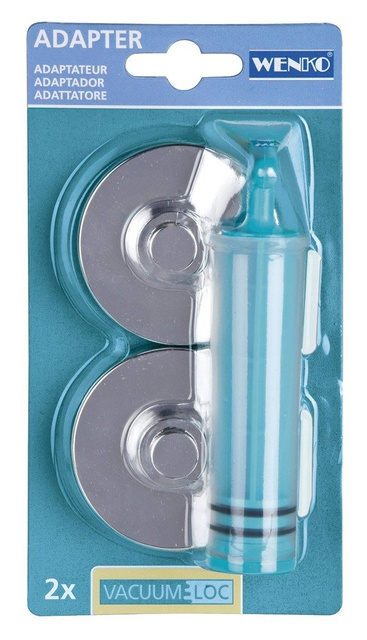 Elemente de montaj Vacuum-Loc Shiny, adaptor - bază pentru seria Premium și Classic, WENKO, argintiu strălucitor