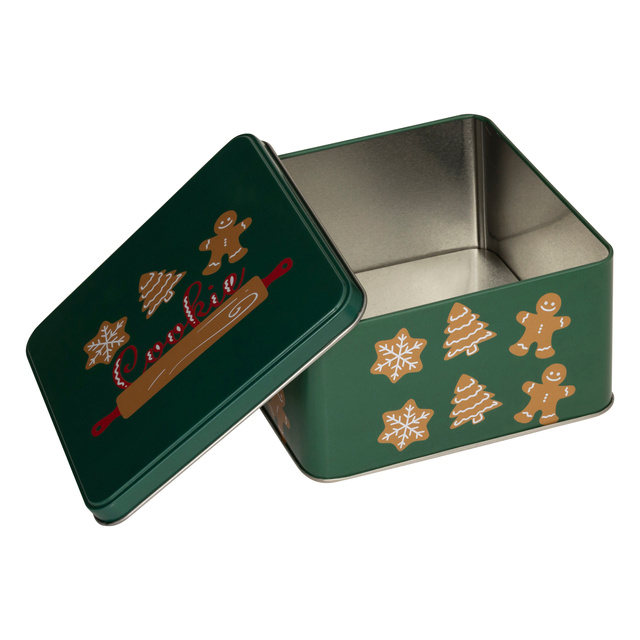 Containere metalice pentru biscuiți, 3 bucăți, verde