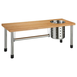 Raft de bucatarie 3in1, bambus, otel inoxidabil