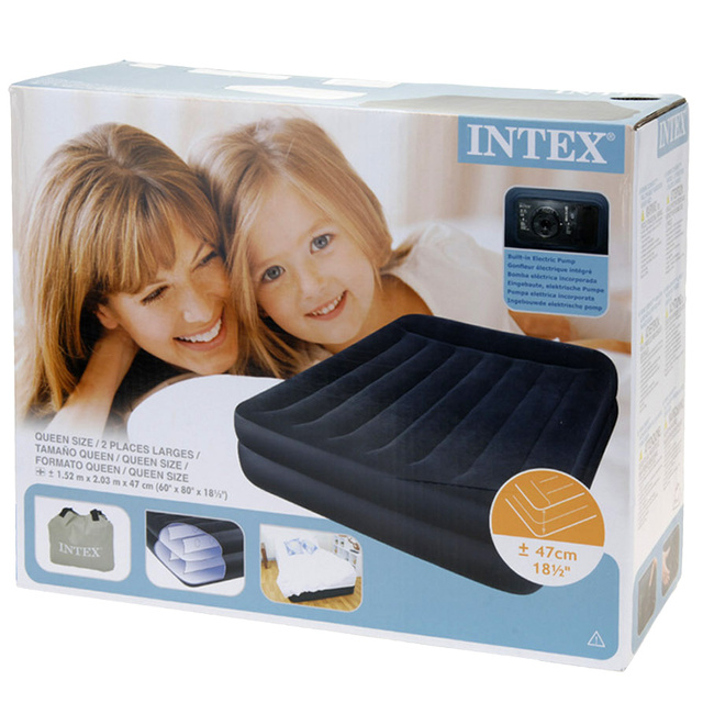 Pat dublu, saltea cu pompă - Intex Air Queen, 203x152 cm