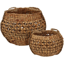 Cosuri din iarba de mare tesute, naturale, 2 buc