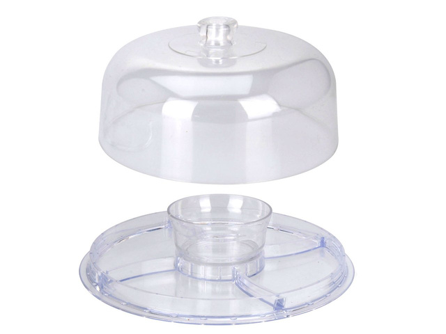 Tavă multifuncțională pentru prăjituri și gustări cu capac.