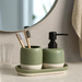 Dispenser pentru săpun și suport pentru periuțe de dinți pe bază ceramică THE PASTELS, verde