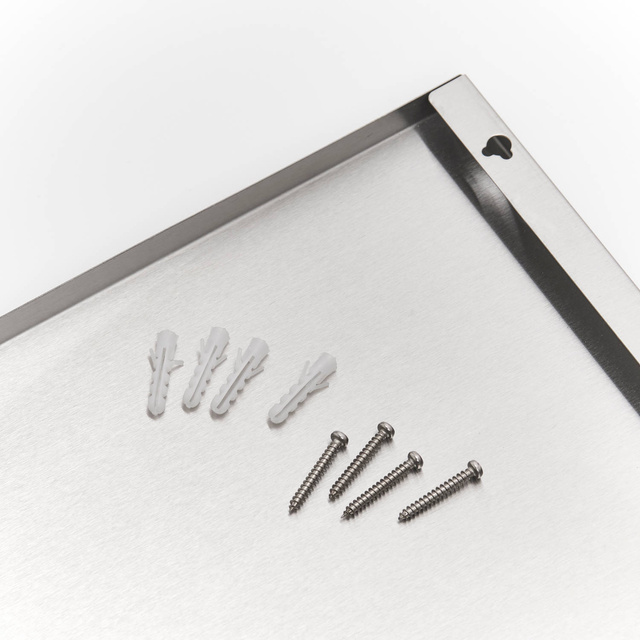 Tablă magnetică pentru notițe INOX + 3 magneți, 60x80 cm, ZELLER