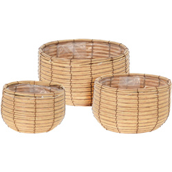 Huse pentru ghivece împletite, 3 buc în diferite dimensiuni