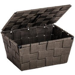 Coș cu capac pentru depozitare ADRIA, WENKO, maro închis