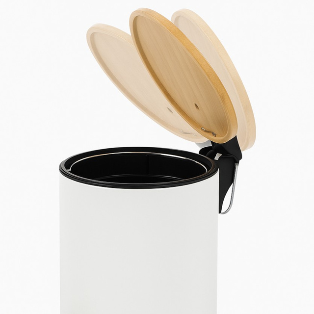 Coș de baie ZETRU, 3 l, cu capac din bambus