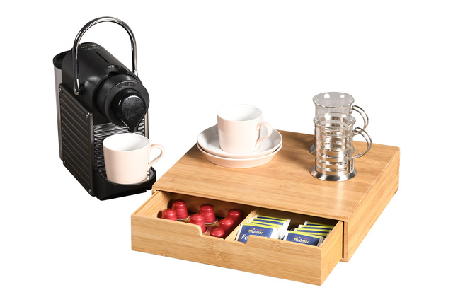 Suport pentru capsule de cafea din bambus 34 x 31 cm, Kesper