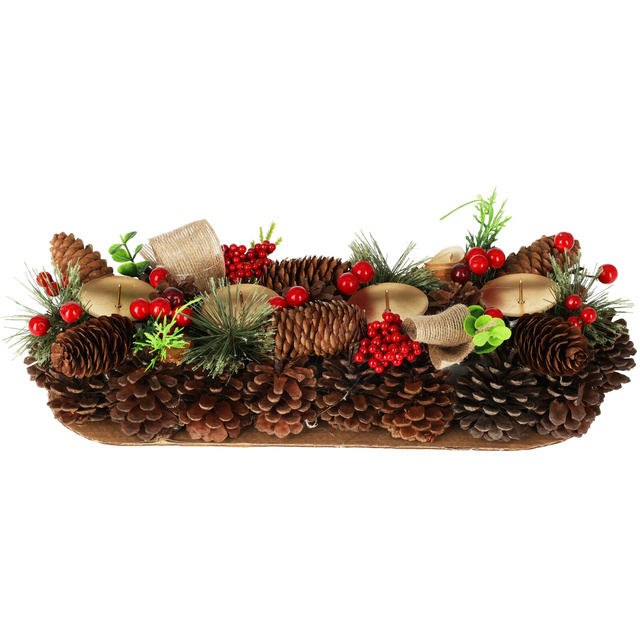 Coronita Advent, suport lumanare con de pin, 41 cm