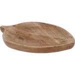 Masă de servire în formă de frunză, lemn de mango, 27 x 17 cm