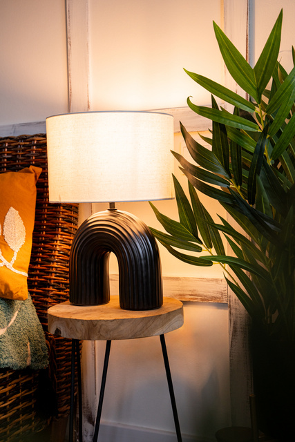 Lampa cu abajur Eidel, baza ceramica, 40,5 cm