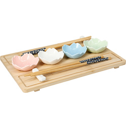 Set de servire sushi cu 4 boluri din porțelan
