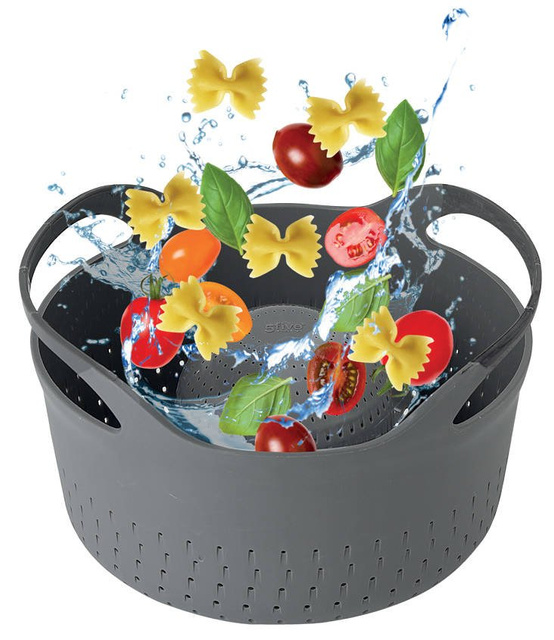 Strecurătoare 2-în-1, plastic, gri