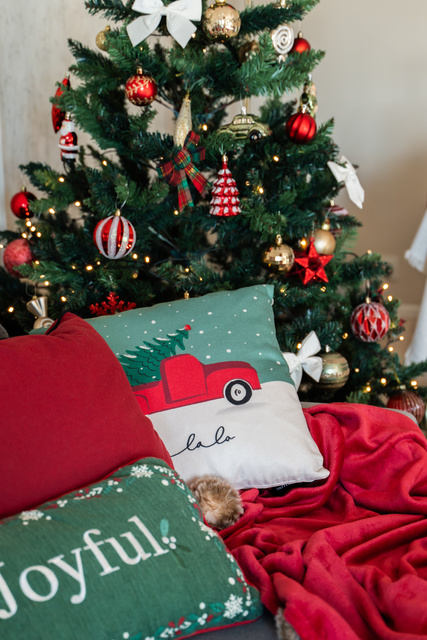 Perna decorativa de Craciun, OFF WHITE, 45 x 45 cm