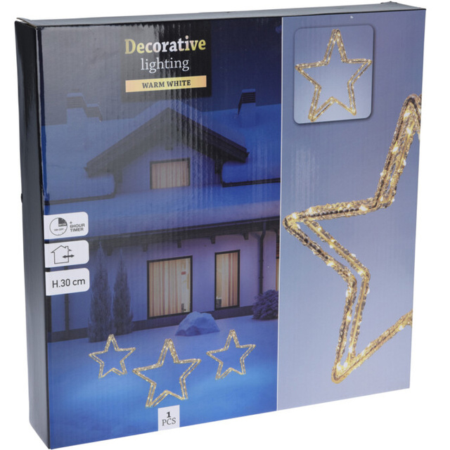 Decorațiune metalică cu LED, 30 cm