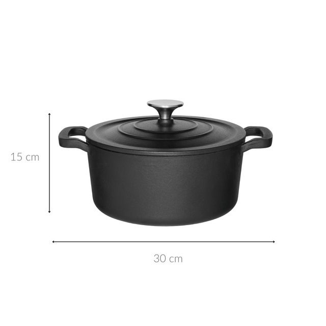 Cazan din fonta cu capac, Ø 20 cm