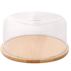 Platou din lemn capac transparent, Ø 30 cm
