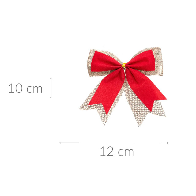 Fundite decorative din iută și poliester, 10 x 12 cm, 3 buc.