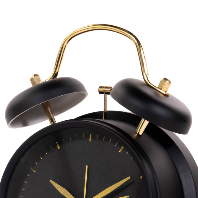 Ceas deșteptător în stil clasic cu indicatori aurii, metal, Ø 12 cm