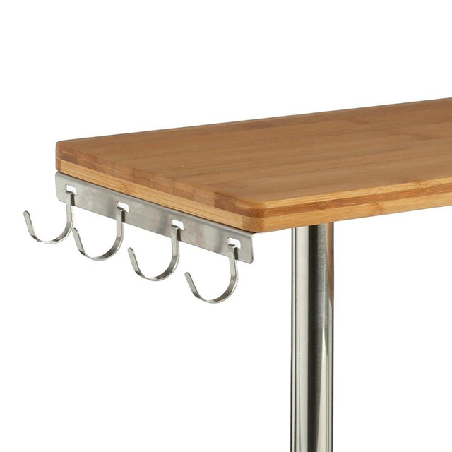 Raft de bucătărie pe colț, bambus - 3 nivele, 4 cârlige