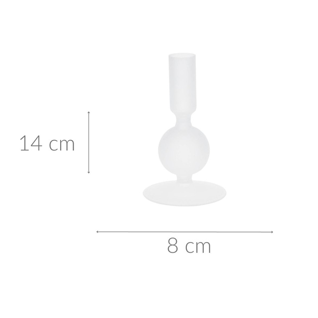 Sfeșnic de sticlă cu picior, 14 cm