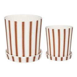 Ghivece ceramice Rivi cu farfurioare, dungi