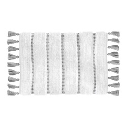 Covor de baie cu franjuri, 50 x 75 cm, gri